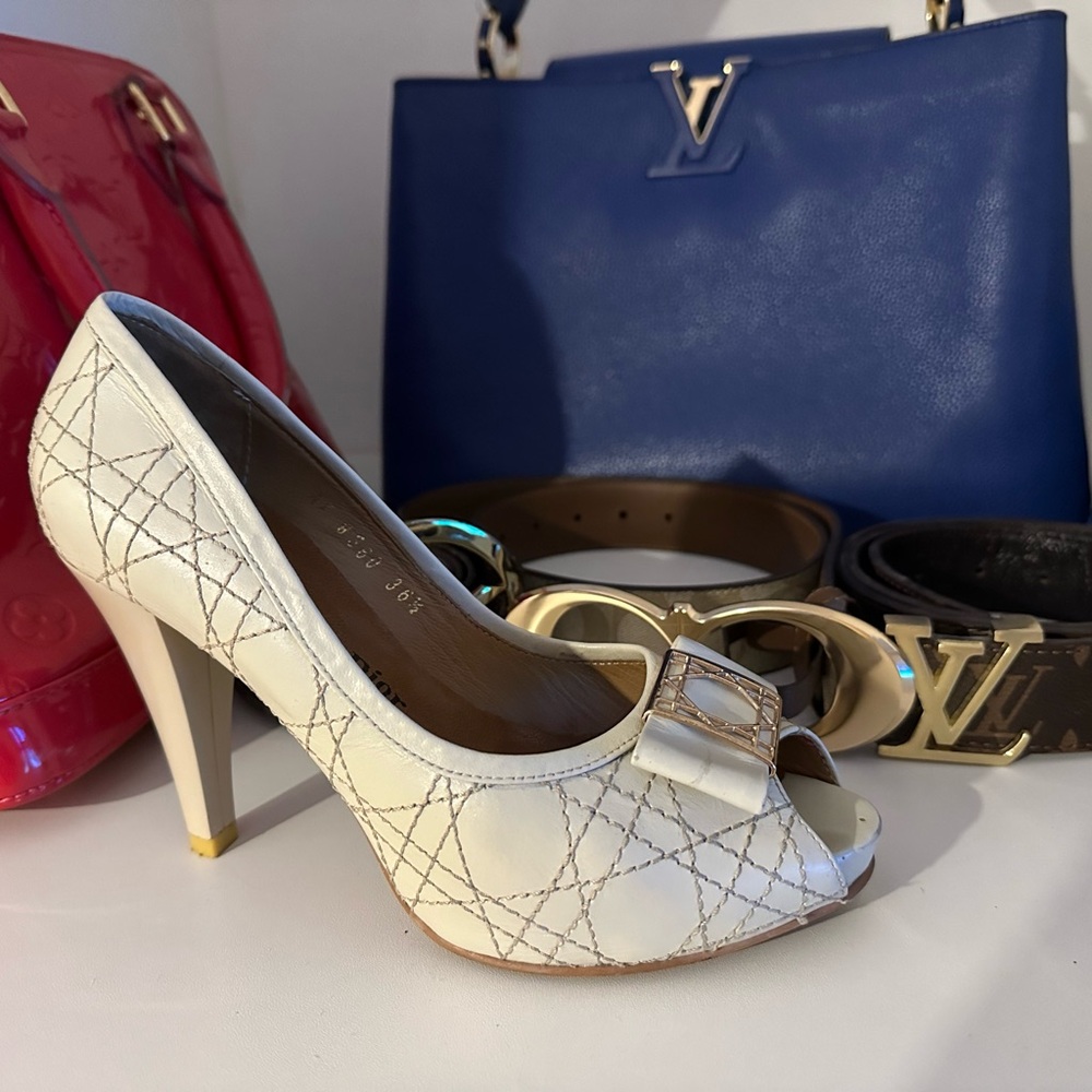 Dior White Heels